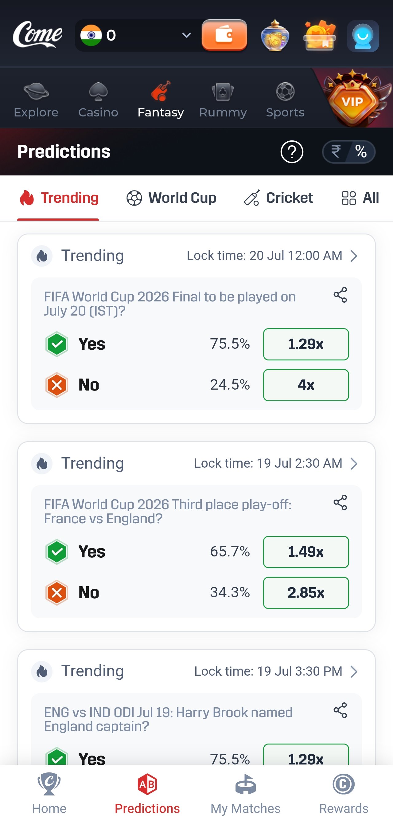 ComePlay app screenshot 3 — live casino